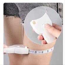 1pc White Automatic Precision Waist Circumference Tape Measure, Mini Retractable Flexible Y-Type 3-In-1 Ruler Household Tape Measure,60inch - 白色 - 查看 2