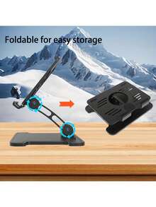 ABS Material Office Desk Tablet Holder, Foldable Height Adjustable Tablet/Laptop Stand