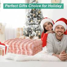 Soft Fluffy Blanket - Pink Throw Blanket Couch, Fuzzy Plush Rabbit Faux Fur Blanket, Cute Cozy Blankets Women, Thick Warm Bubble Blankets Bed Living Room Bedroom - 39x63 Small - Hồng + 39" x 63" (Nhỏ) - Xem 2