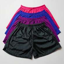 Set Of 3 Women's Plus Size High-Waisted Ribbed Shorts – Comfort, Style, Color Block, Simple Knit Knot, Vacation, Beach, Home - Nhiều màu - Xem 8