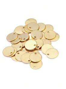10/20pcs Round Golden Stainless Steel DIY Metal Pendant Necklace, Bracelet, Pendant Jewelry, 6-25mm Electroplated Anti-Allergic DIY Accessory