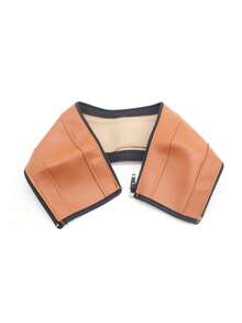 Universelle Kinderwagen Griffabdeckung aus PU-Leder, Baby Kinderwagen Griffhülle zum Schutz, Kinderwagen Zubehör Griffschutz mit abnehmbarem Reißverschluss in Schwarz und Braun