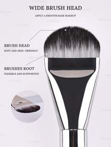 1 Stück Foundation Make-up Pinsel, Gesichtsmaske Pinsel, ultra-dünner Paddle Foundation Pinsel, runder Konturpinsel für das Gesicht, flacher Konturpinsel, Multifunktions