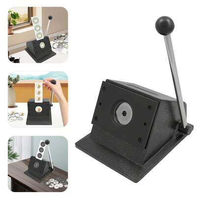 1.46" /37mm Button Paper Cutter, Round Punch Die Cutter, Professional Badge & Medal Cutting Machine, Manual Circle Cutter For Paper, Cardboard & Thin Leather