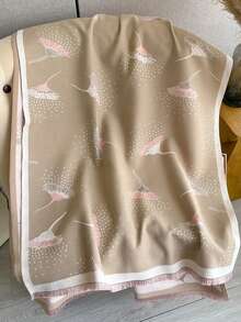 1 Stück Floral Jacquard Strickschal, Faux Kaschmir minimalistisches Design, vielseitiger Schal für Frauen, geeignet für Herbst/Winter