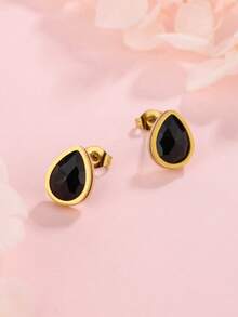 1 Pair Luxury Elegant Square Cubic Zirconia Glass Stainless Steel Earrings, Suitable For Women To Wear To Parties, Vacations Or As Valentine's Day Gift Valentines,Mom,Mother,Mother's Day,Gift