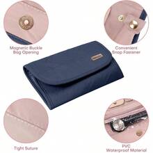 Travel Jewelry Organizer Box, Foldable Travel Earrings, Rings, Bracelets, Greyblue