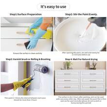 8.0 Fl Oz Gold Waterbased Wood Paint -Easy To Apply Finish For Furniture, All-In-One, Odorless, Matte, No Wax Needed - Gold - View 5