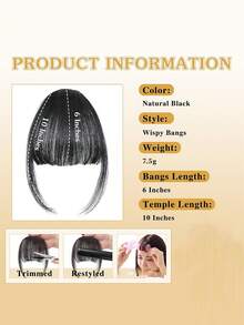 Synthetic Wig Cartoon Bangs Female Temperament Small Face Simulation Natural Forehead Broken Bangs Wig,Synthesis Wig Middle-Part Bangs Hair Extensions Clip In Forehead Natural Seamless French Oblique Bangs,Eight-Character Bangs,Women'S Fantasy Themed Wig Ideal For Daily Commuting Wear Suitable For Travel, Claw Clips, Hair Claws, Hair Slide, Hair Barrettes