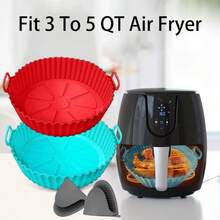 2 Pack Air Fryer Silicone Liners Set, Reusable Silicone Bowl Basket Fit, With Oven Glove, Non-Stick, Dishwasher , Replacement Of Flammable Parchment Paper, Baking Tray Oven Accessories, Baking Tools - 2 chiếc - Xem 1