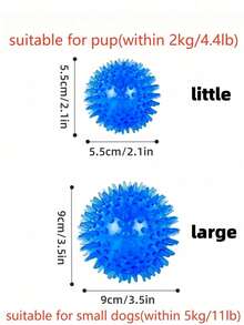 3pcs Squeaky Dog Balls, Dog Chew Spike Balls, Floating Dog Pool Toys, Small Dog Rubber TPR Fetch Toys, Boredom Chew Toys, Dental Cleaning For Medium & Small Dogs