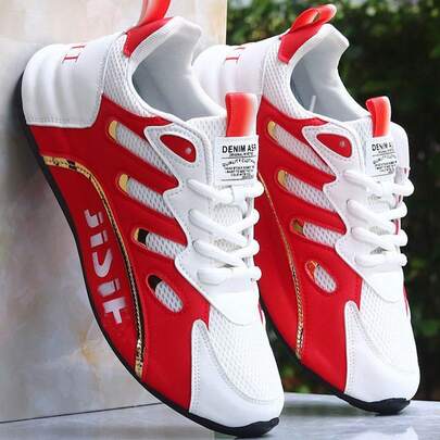 Flipark 男士透气网眼休闲运动鞋，软底，耐磨跑步鞋