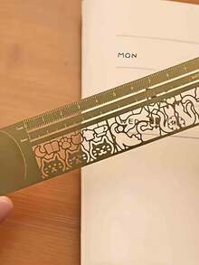 1 pieza Regla de 3 en 1 para amantes de los gatos - Patrón de gato adorable, marcapáginas y regla de doble cara, papelería precisa, adecuada para diario, planificador, toma de notas - Herramienta de papelería creativa, accesorio para toma de notas | Diseño divertido | Plástico, Reglas - Multicolor - Ver 6