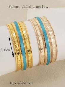 5 قطع مجموعة أساور بتصميم فريد من الشريط والقلب للبنات