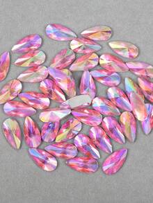 50 piezas/Paquete, Tamaño grande 9*18mm Cristales de imitación en forma de lágrima de acrílico, Cristales de imitación en forma de gota de agua con Top puntiaguda y sin agujeros, para manualidades de joyería y ropa DIY