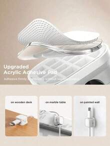 1/6/12黑白数据线收纳器,小巧的方形设计,稳固不脱落,兼容Type-C、Lightning等多种接口数据线,无需钻孔安装,不会损坏桌面。可固定在桌面、墙面等多个位置,是上班族、学生、数码爱好者的必备之选。它也是居家必备、家居装饰、圣诞节等场合的必备之选。