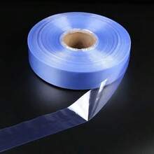 3-30cm Width PVC Waterproof Heat Shrink Film Double Layer Cuttable Plastic Film Shrinkable Stretch Wrap Protective Packaging Sealing Membrane For Kitchen Storage Organization - Baby Blue - View 4