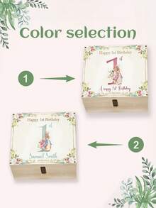 Customized Personalized Storage Gift Box, A Birthday Present For A Girl Or A Boy, Wooden Memory Box, Customized Treasure Box - Rabbit - View 6