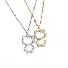 Sanrio 1件三丽鸥卡通人物Hello Kitty可爱镂空吊坠项链，适合作为女士珠宝配饰或礼物 - 彩色 - 查看 7