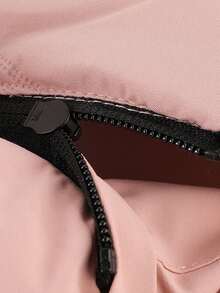 Women's Solid Color Thickened Windbreaker Jacket For Outdoor Sports, Autumn/Winter,Skiing - Baby Pink - View 5