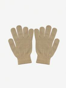 1 件经典纯色针织手套，多功能简约保暖防风露指手套，适合秋冬季日常户外使用，可作为冬季保暖礼物 - 彩色 - 查看 20