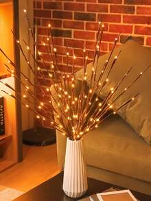 3件套 - 60灯人造树枝串灯装饰，创意星空花卉摆设，树枝灯，花瓶填充灯，仙女灯，桌面装饰，中心摆件，人造树枝花瓶填充灯，酷炫装饰，卧室灯，浪漫家居装饰，圣诞装饰，圣诞家居装饰，圣诞礼物 - 暖色 - 查看 5