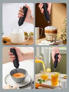 AOYI 1pc Rechargeable Handheld Portable Mini Electric Milk Frother Foamer Mixer With Charging Cable - Multicolor - View 8