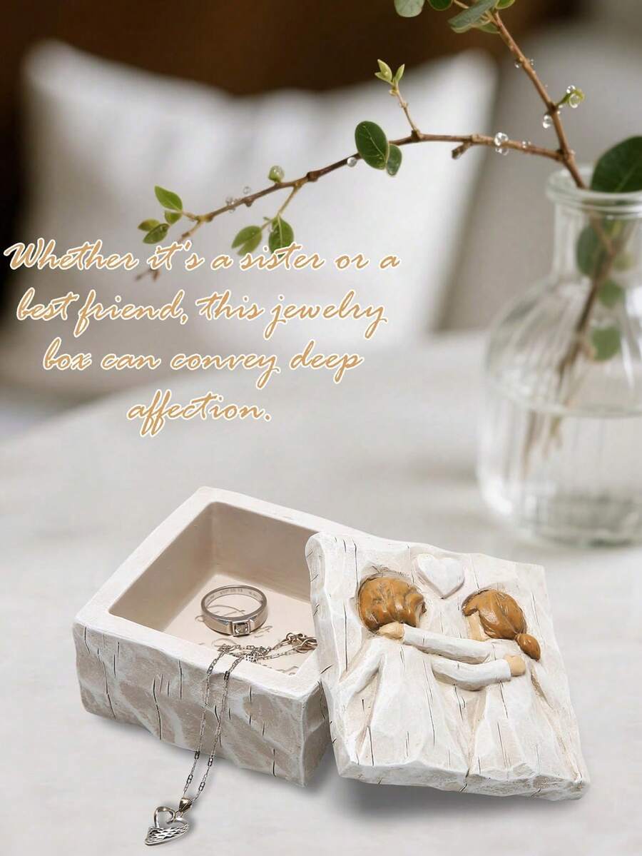 1 pièce Boîte à bijoux d'amitié colorée - Boîte décorative peinte à la main pour la décoration de la maison, cadeau réfléchi pour maman, grand-mère et femmes, parfait pour célébrer des moments spéciaux et des souvenirs chéris, idéal pour les anniversaires, les fêtes et les occasions significatives