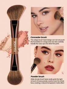 MAANGE 6/10/14pcs Soft Natural Synthetic Makeup Brush Set, Includes Face Brush, Powder Brush, Blush Brush, Concealer Brush, Contour Brush, Nose Brush, Highlighter Brush, Foundation Brush, Detail Brush, 2-In-1 Portable Multifunctional Makeup Brushes, Suitable For Home Or Travel, Essential For Makeup, Great Gift - Brown - View 11