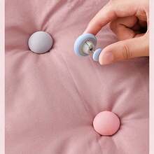 16pcs Mushroom Bedding Clips | Strong Grip Duvet Fasteners, Quilt & Sheet Holders - Anti-Slip, Reusable, Removable, Skin-Friendly Fabric | Multifunctional For Blankets, Curtains, Socks | Easy To Clean, Hand Wash Only | Needle-Free Safety Clip, Light Beige & White | Home Decor, Bedroom Accessories, Nursery - Multicolor - View 3