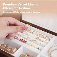 Solid Wood Jewelry Storage Box Ladies Retro Wooden Necklace Jewelry Bracelet Watch Display Box Handmade Wedding Birthday Anniversary Jewelry Collection Box - màu nâu - Xem 8