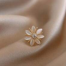 Rhinestone Flower Design Brooch Valentines,Mom,Mother,Mother's Day,Gift - Gold - View 7