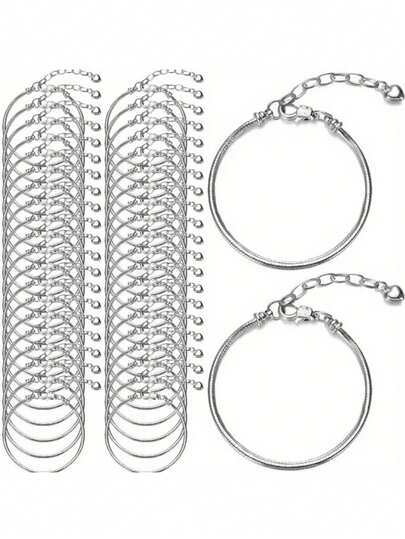 1/5/10 件金/银蛇骨链手链，配心形龙虾扣，适合 DIY 手链制作，理想的礼物之选