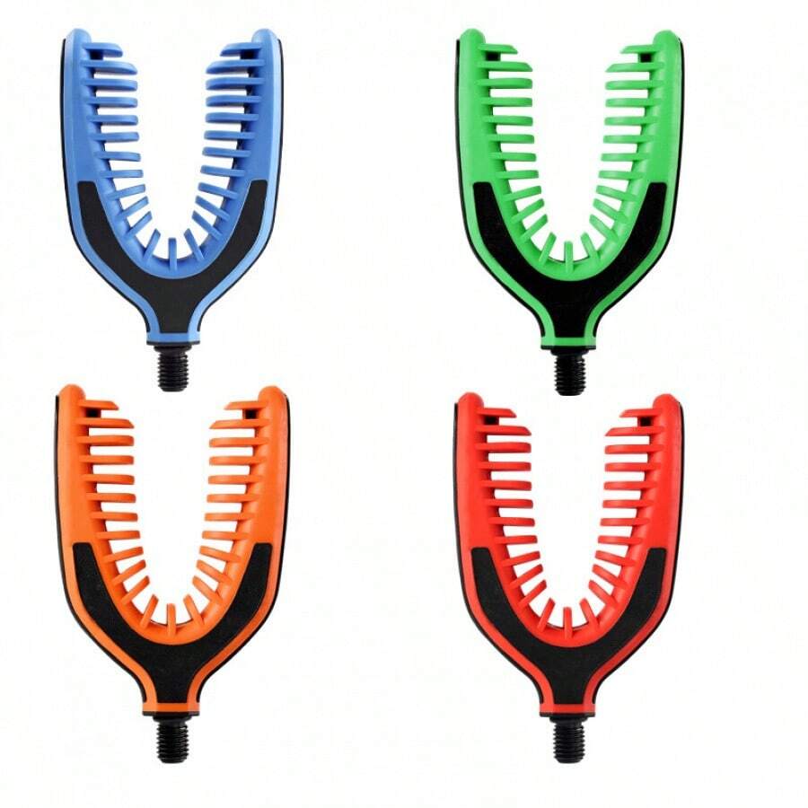 Soporte de caña de pescar de silicona - Sujeta de forma segura las cañas de pescar, evitando que se deslicen y protegiéndolas. Perfecto para viajes de pesca, pesca en lagos/ríos y para montar el equipo de pesca. Adecuado para pescadores que utilizan diferentes cañas de pescar durante la pesca en agua dulce o salada. Accesorios de pesca, soporte de silicona para caña de pescar - Rojo - Ver 1