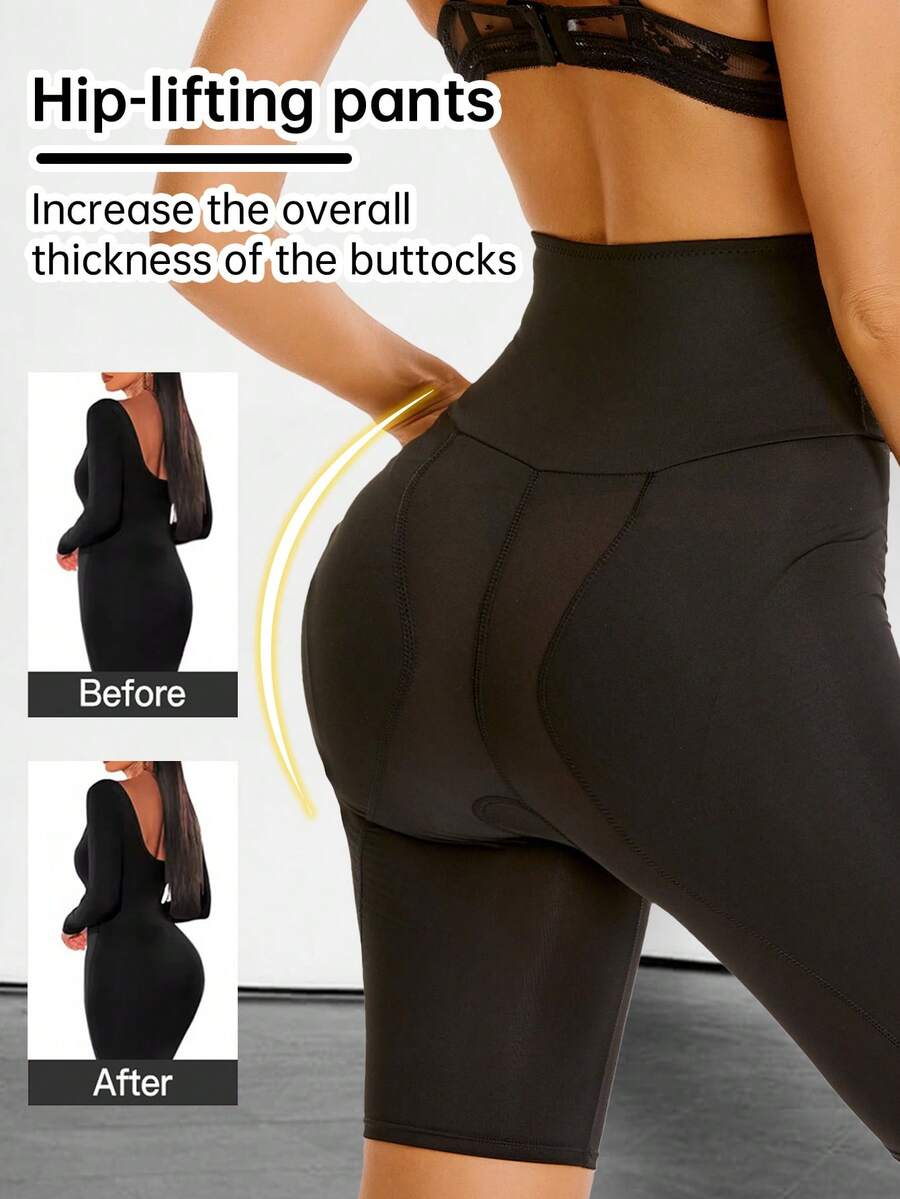 High Waist Shaping Shorts Tummy Contouring & Hip Lifting,Women Underwear Girdle Shapewear,Strong Tummy Control,Butt Lift, Thigh Slimming - 黑色 - 查看 1