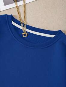 INAWLY Solid Thermal Lined Sweatshirt,Long Sleeve Tops Graduation,Back To School Fits,Graduation,Teacher Fits For Women,Back To School Pullover Fall FitLoose And Comfortable - 卡其色 - 查看 11