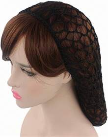 Women Soft Rayon Snood Hat Hair Net Crocheted Hair Net Mix Colorshalloween - FW-12-卡其色 - 查看 8