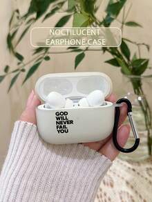 圣经诗句耳机盒，口号耳机盒，夜光耳机盒，附带 1 个耳机盒挂钩，兼容耳机盒