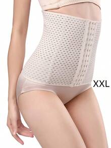 1pc Plus Size Women Waist Trainer, Tummy Control, Butt Lifter, Suitable For Fitness, Daily Wear, Wedding Dress, Casual Outfit - Beige-xXL - View 9