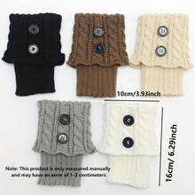 Button Detail Leg Warmer, Crochet Knitted Boots Leg Warmer Socks, Women's Stockings And Socks - Nhiều màu - Xem 1