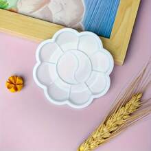 20 件一次性绘画调色板 - 花卉图案绘画托盘，柔和色彩，无需清洗，可堆叠便携式设计，适用于水彩、丙烯、水粉、油画 - 适用于教室、家庭、专业工作室使用 - 轻巧节省空间，艺术用品存储，梅花图案托盘