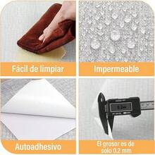 GALASALA 40 * 500CM Papel Tapiz para Pared Recamara Patrón de Tela, Papel Tapiz Autoadherible, Tapiz para Pared Decorativo Vinilo Adhesivo PVC, Antiincrustante Resistente al Agua, Gris Claro - Gris Claro - Ver 8