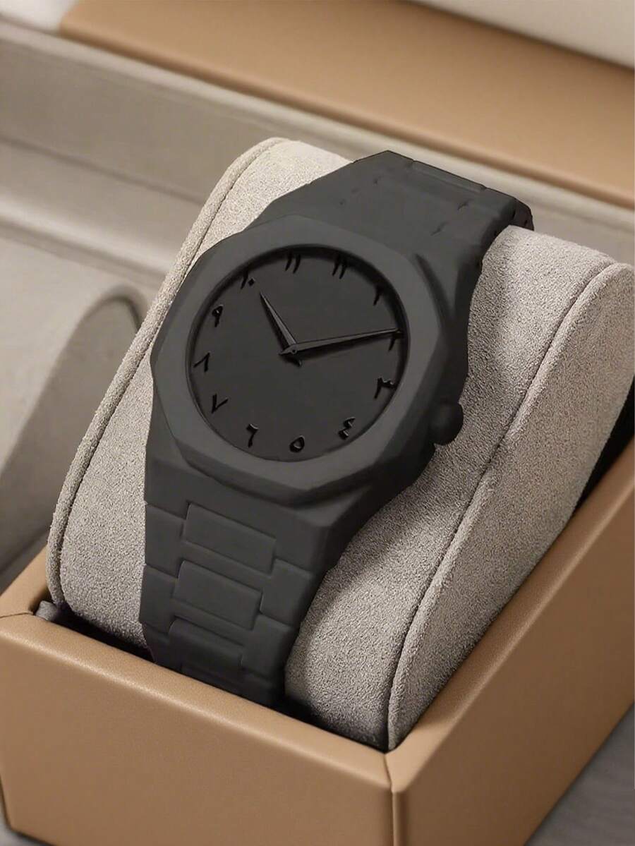 1pc Men's Popular Quartz Watch With Stainless Steel Buckle, Quartz Movement, ABS Strap, Suitable For Formal Attire, Business Banquets, Work Commute, Can Be Used As Father's Day Gift For Family And Friends