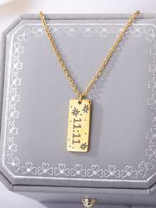 1pc 777 Angel Number Necklace, Women Stainless Steel Simple Chain Pendant Necklace, Christmas Gift - Number - View 14