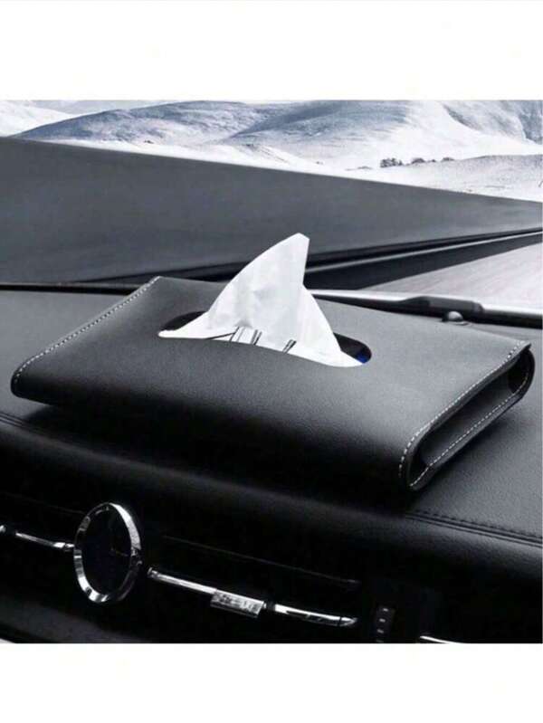 1 Stück Taschentuchbox aus PU-Leder, Auto Sonnenblende hängender Halter, Autoinnenraum Aufbewahrung Dekorationszubehör