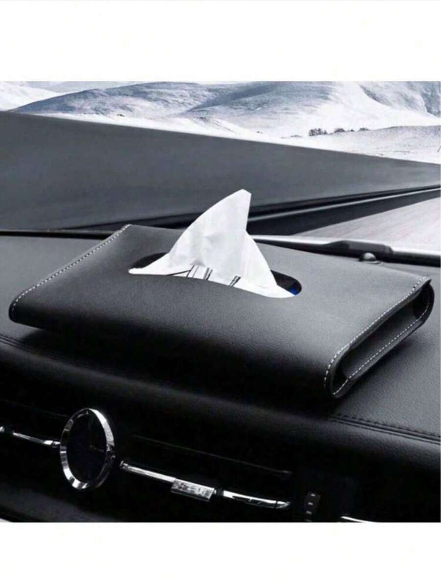 1 Stück Taschentuchbox aus PU-Leder, Auto Sonnenblende hängender Halter, Autoinnenraum Aufbewahrung Dekorationszubehör