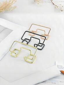 Hollow Business Card Holder Creative Product Storage Box, Office Display, Ideal Gift, Multiple Colors Available, Essential For Business Office, High-End Line Design Business Card Display Stand, 3 Fashionable Colors To Choose From, Simple Desktop Standing Business Card Stand, Card Display Base, Photo Photo Card Display Stand