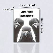 1 pieza de póster de lienzo impreso con diseño divertido de paloma para baño, decoración de pared humorística, para usar en sala de estar, dormitorio, oficina, baño, decoración del hogar, con o sin marco, decoración navideña