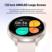 Smart Watch (Answer/Make Calls)SMS Reminder, Smart Watche With 1.32" AMOLED HD Full Screenhigh For Women Men, Women's Elegant Round Watch Built-In GPS, Fitness Tracker 50+ Sports Modes/Heart Rate/SpO2/Sleep Monitor/Women's Health/Step Counter/Compass/Custom Watch Face, IP68 Waterproof, Fashion Women Smartwatch For Android IOS Gifts For Women