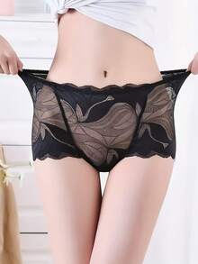 3PCS Panties For Woman Underwear Sexy Lace Breathable Soft Lingerie Female Briefs Panty Plus Size Lace M L XL XXL - 彩色 - 查看 2